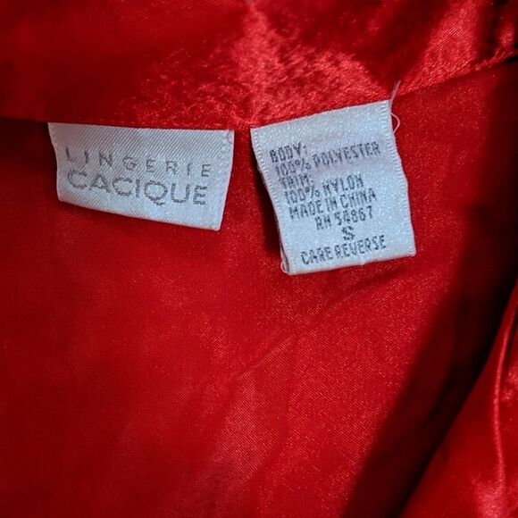 Cacique Lingerie red silky shinny pajama top S - Picture 3 of 4